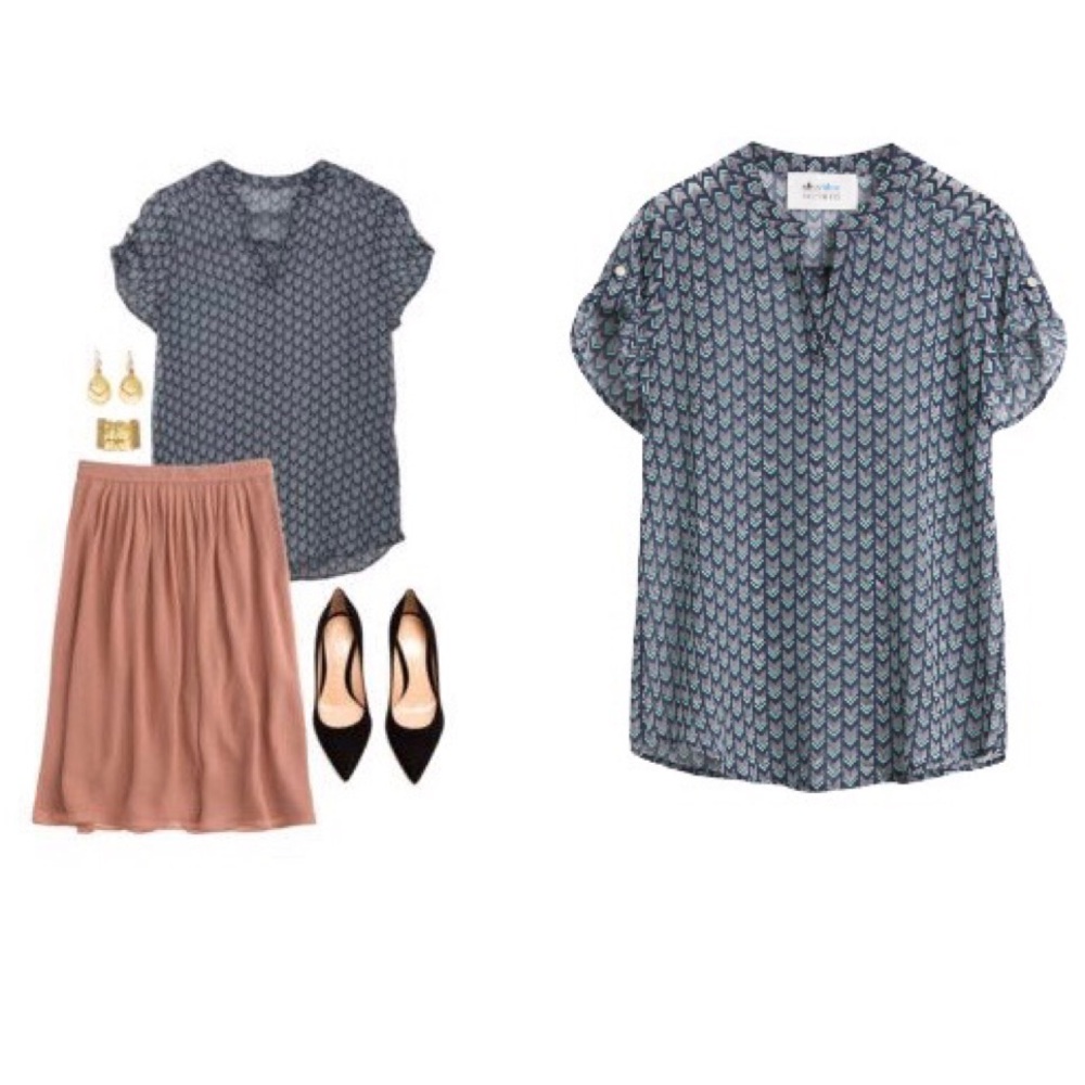 Stitch fix Alice blue Susanna split neck blouse